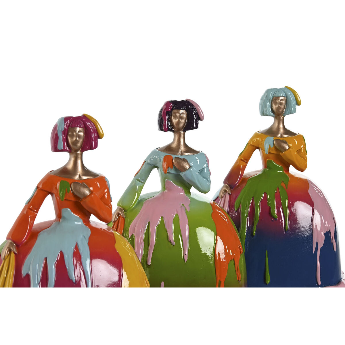 Image secondaire de Figurine Décorative Home ESPRIT Multicouleur Dame 17 x 13 x 21 cm (3 Unités)