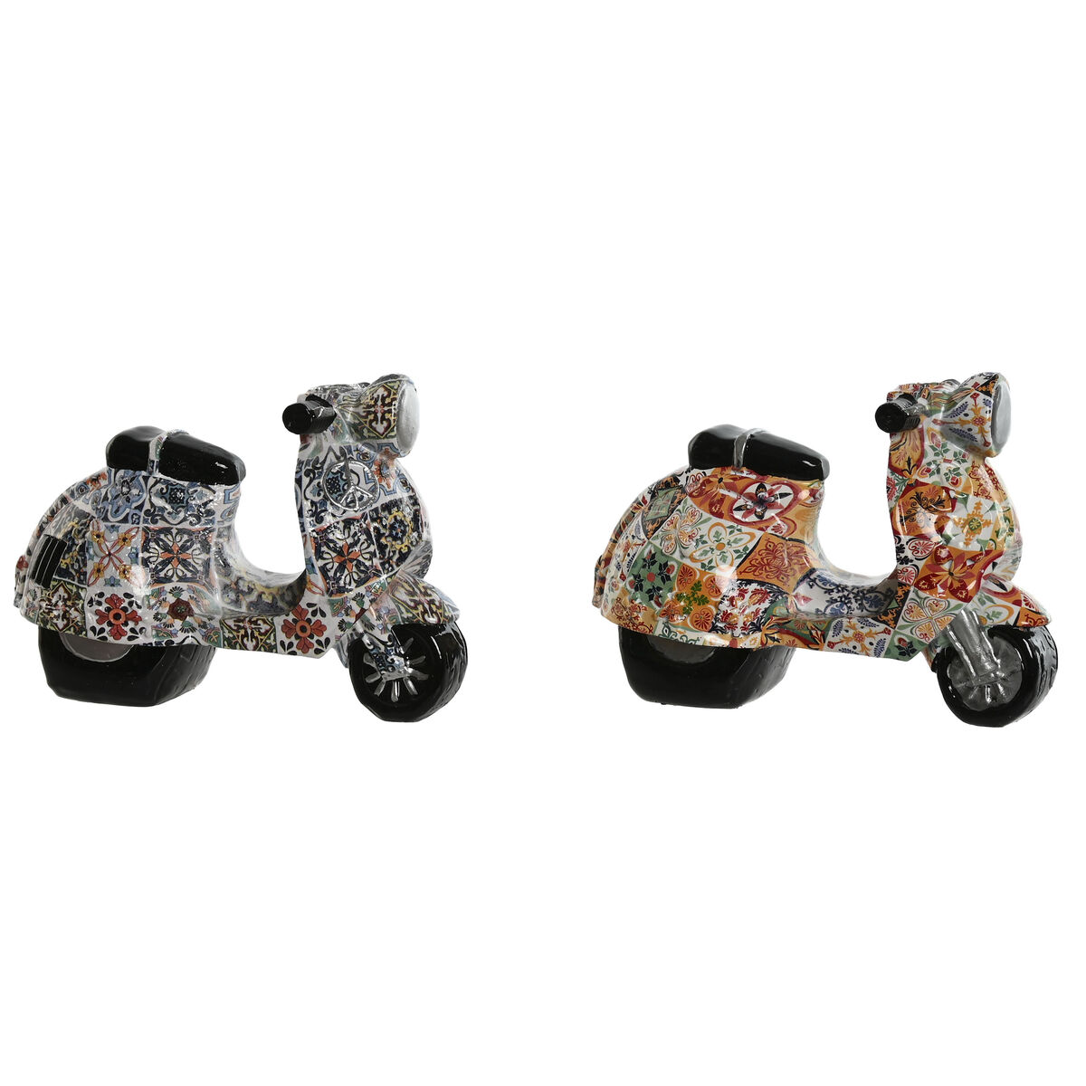 Figurine Décorative Home ESPRIT Multicouleur méditerranéen scooter 14 x 8 x 11 cm (2 Unités)