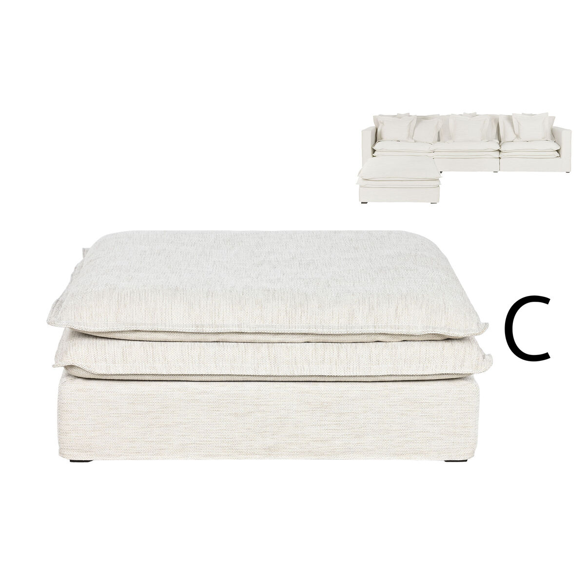 Bankmodule Home ESPRIT Beige 110 X 110 X 48 CM