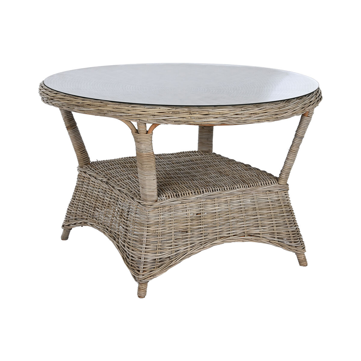 Eettafel Home ESPRIT Rotan 120 x 120 x 82 cm