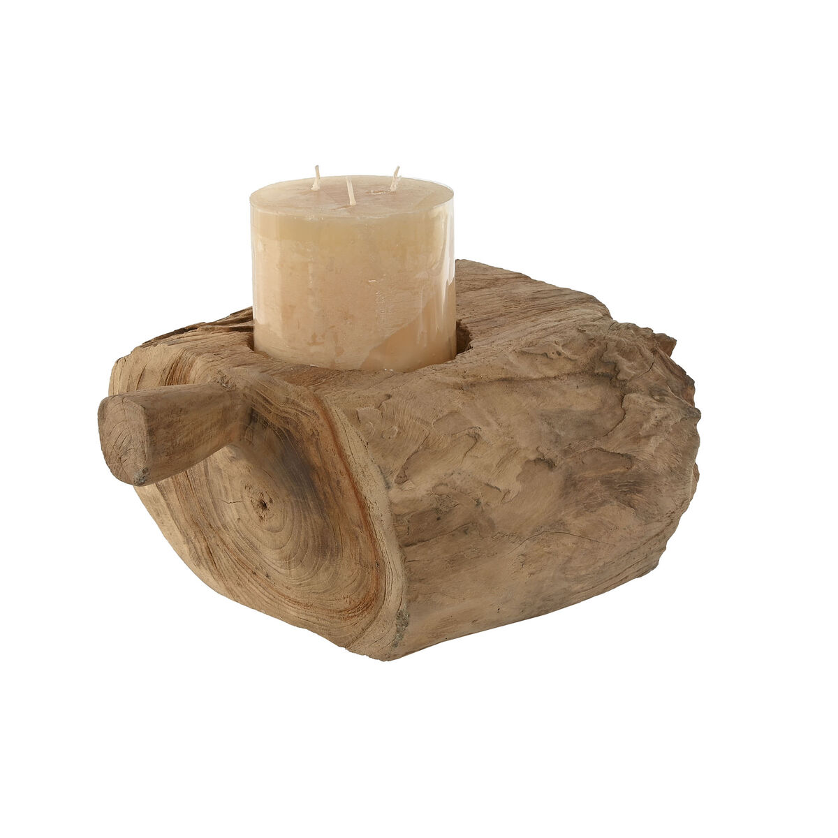 Kaarshouder Home ESPRIT Natuurlijk Teakboom 30 x 25 x 15 cm
