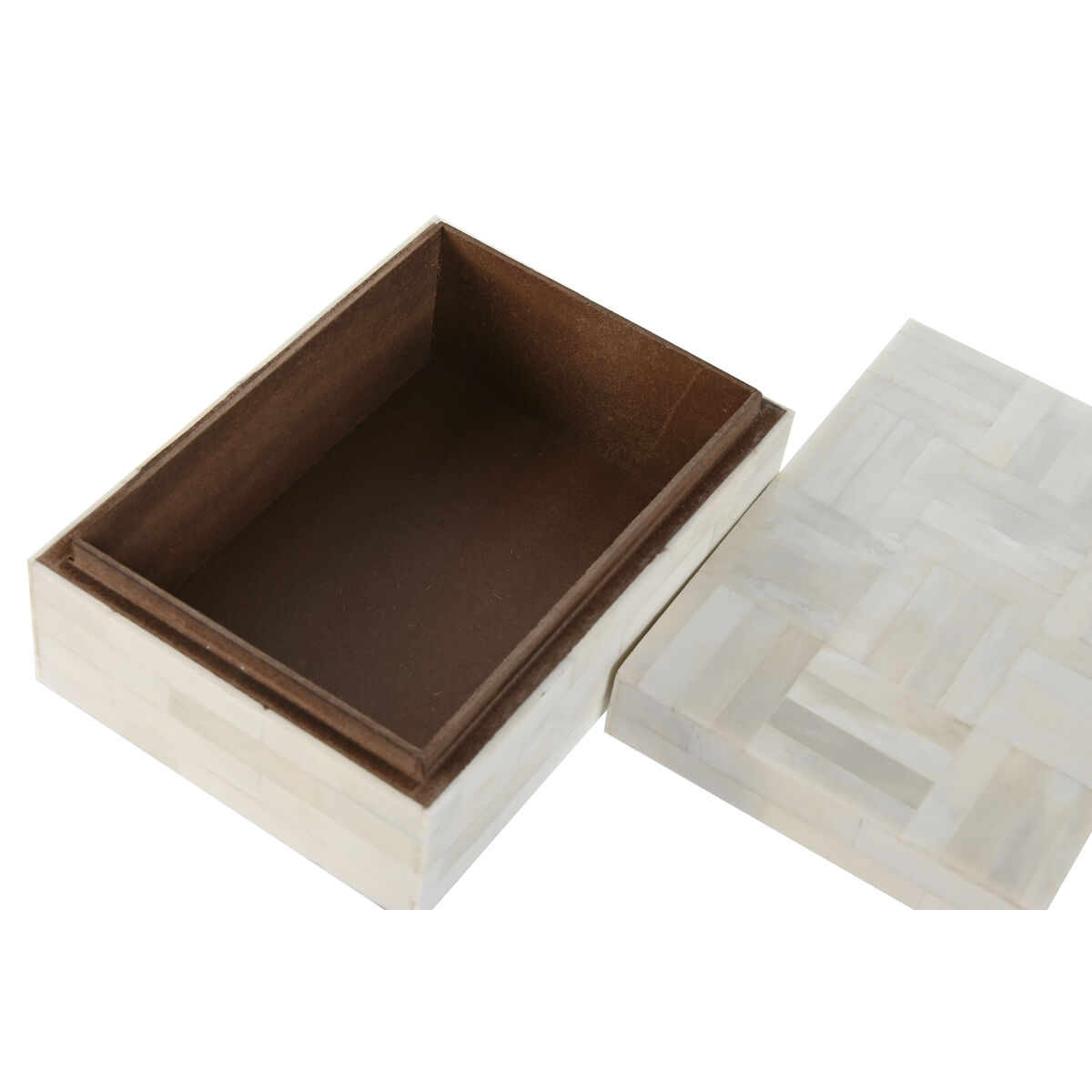 Doos-Juwelenkistje Home ESPRIT Bot Mangohout 18 x 13 x 7,7 cm (2 Onderdelen)
