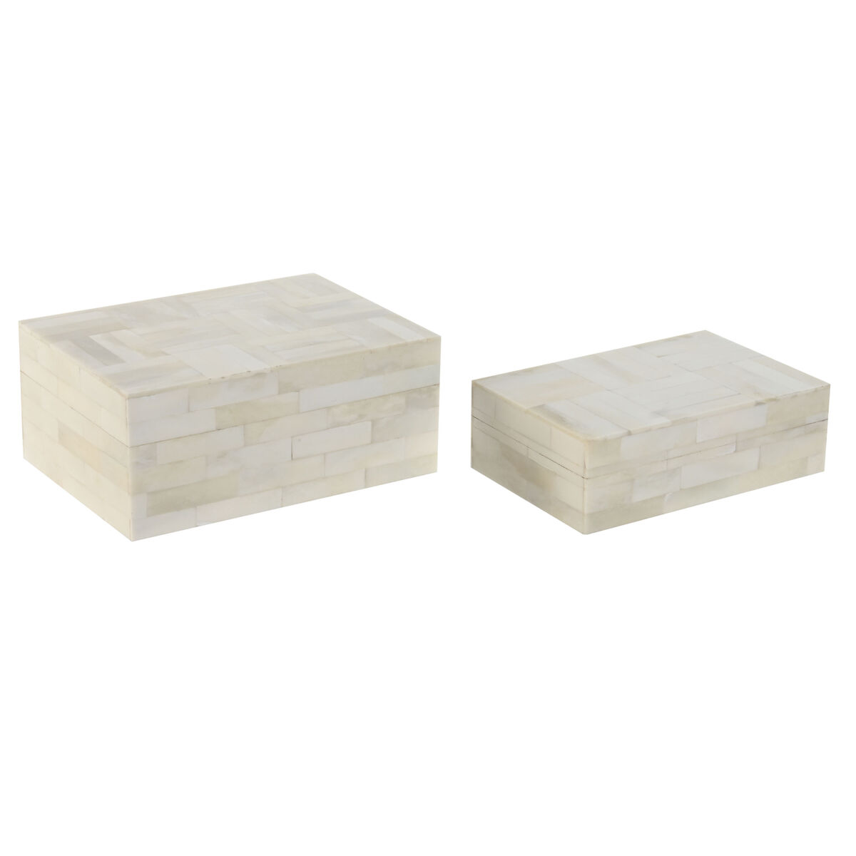 Doos-Juwelenkistje Home ESPRIT Bot Mangohout 18 x 13 x 7,7 cm (2 Onderdelen)
