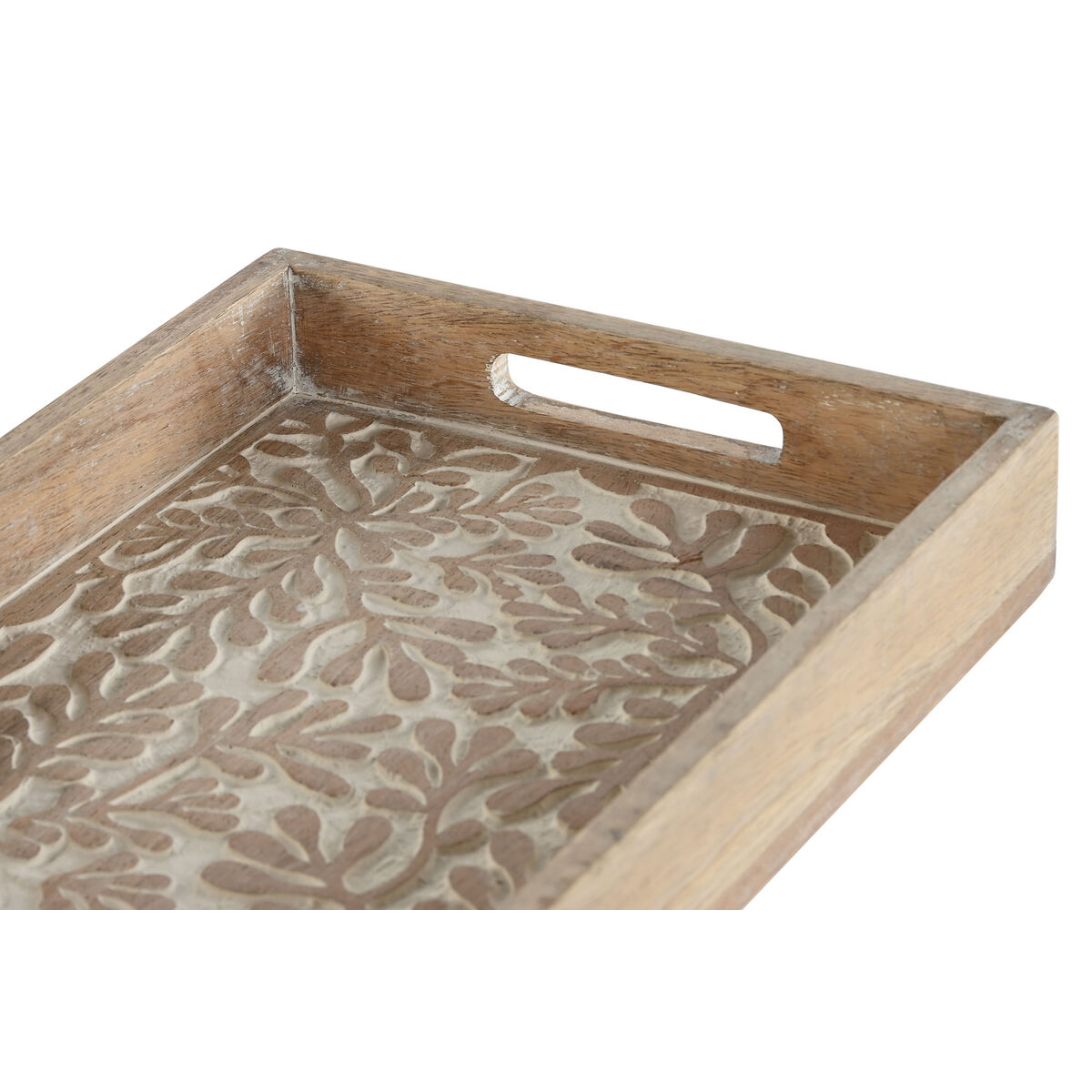 Image secondaire de Jeux de plateaux Home ESPRIT Blanc Naturel Indien 44 x 29 x 5 cm (2 Unités)