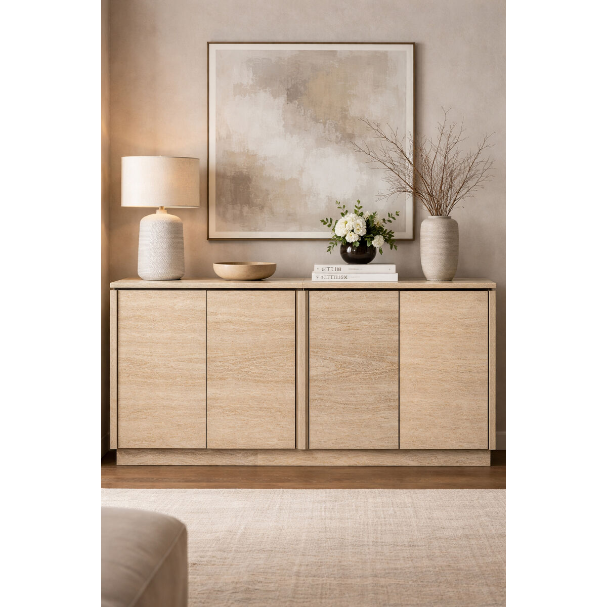 Dressoir Home ESPRIT Natuurlijk Hout Marmer 180 x 40 x 85 cm