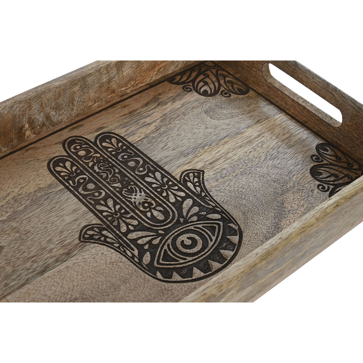 Image secondaire de Jeux de plateaux Home ESPRIT Naturel Bois de manguier 43,5 x 27 x 5,5 cm (2 Unités)