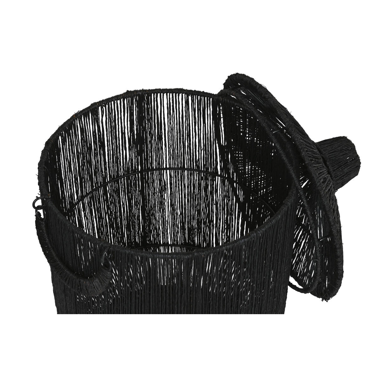 Image secondaire de Set de basket Home ESPRIT Noir Jute Métal (2 Pièces)