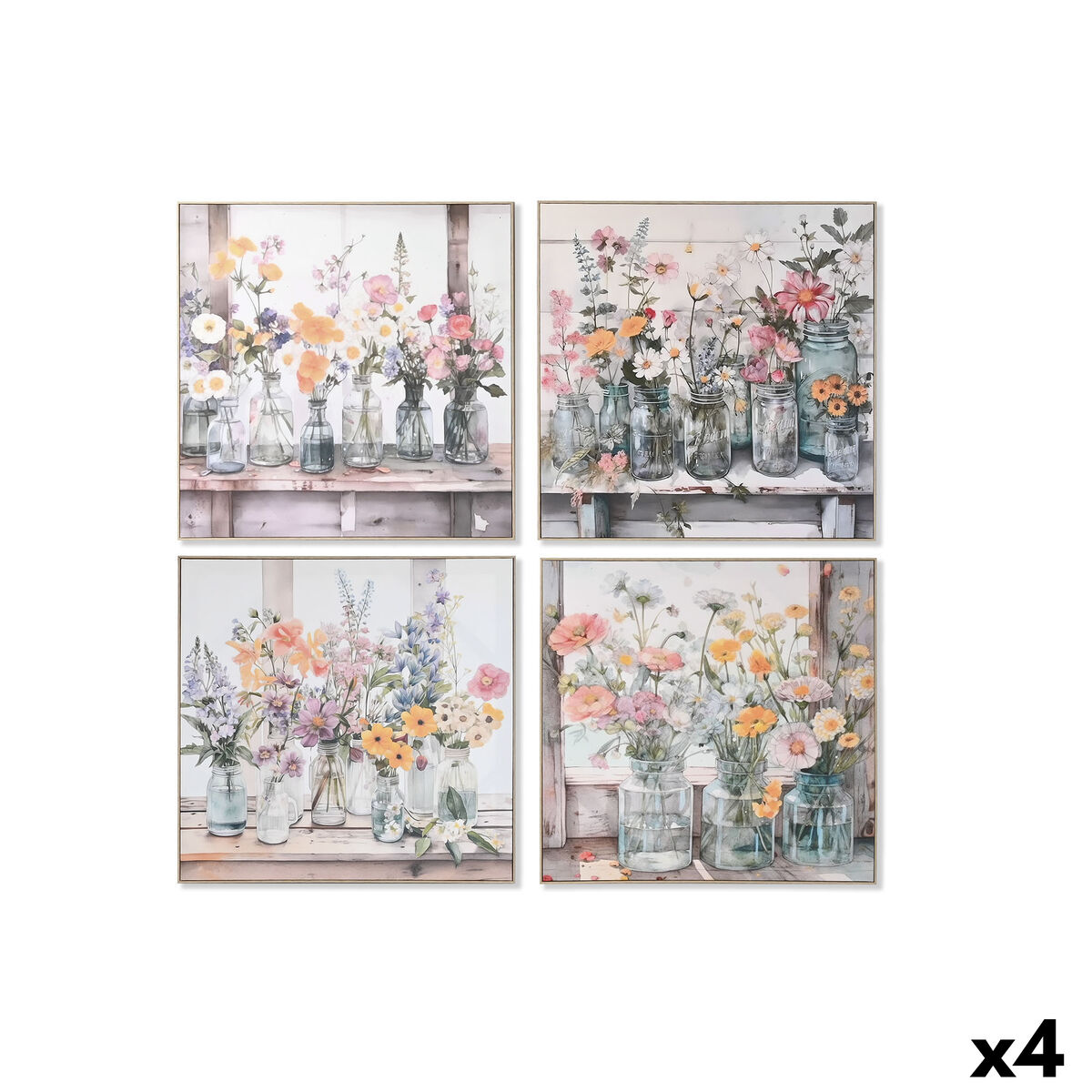 Canvas Home ESPRIT polyestyreen Canvas 80 x 3,5 x 80 cm