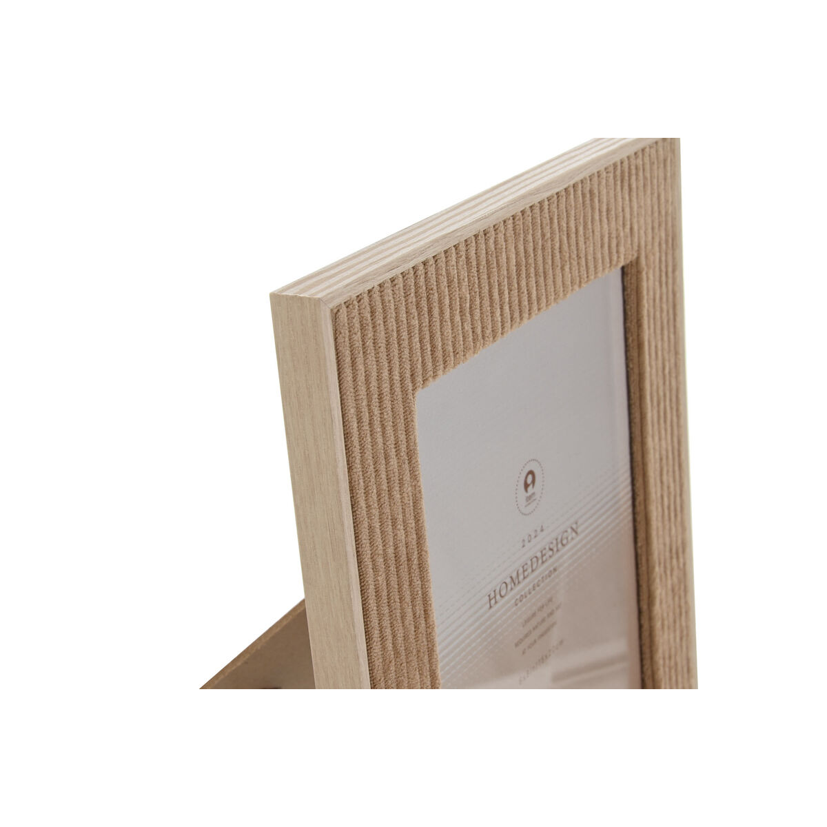 Fotolijsten Home ESPRIT Bruin Beige Fluweel Kristal Modern (4 Stuks)