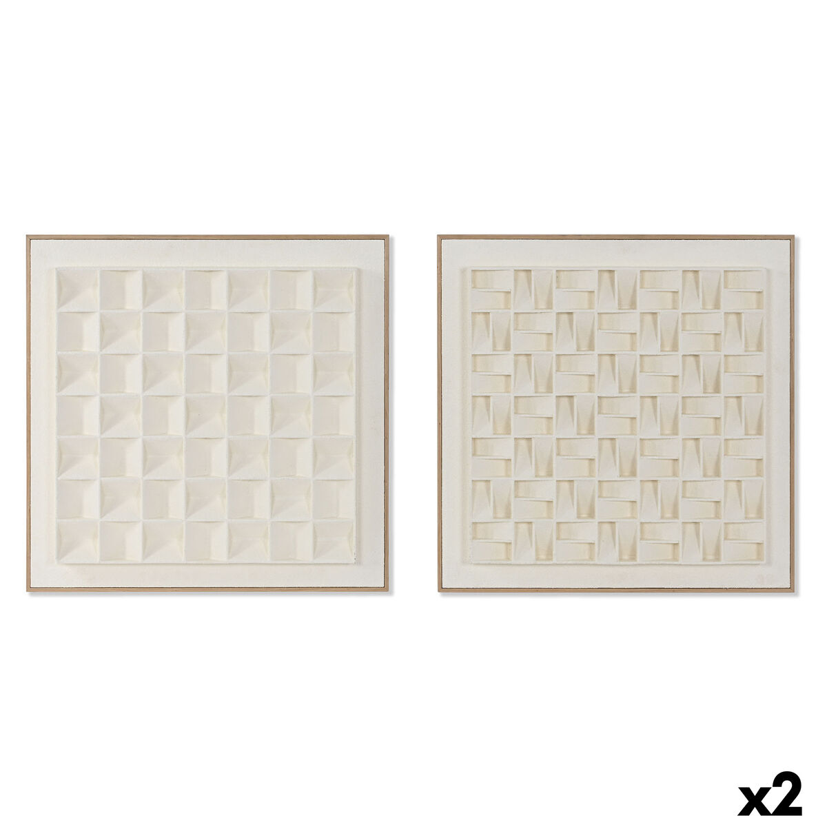 Schilderij 3D Home ESPRIT Gips Hout MDF 60 x 7 x 60 cm