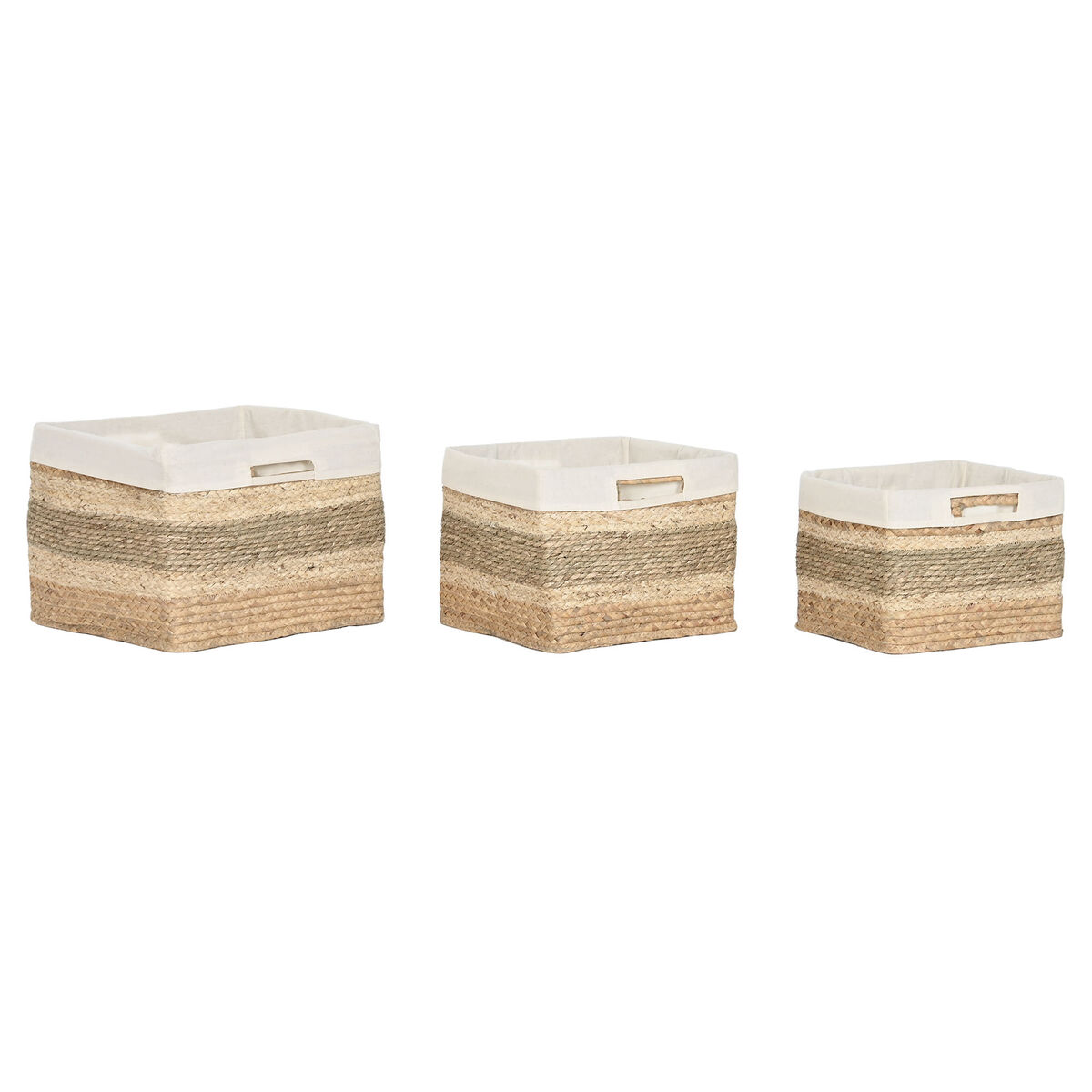 Set de basket Home ESPRIT Naturel Herbier marin Tropical (3 Pièces)