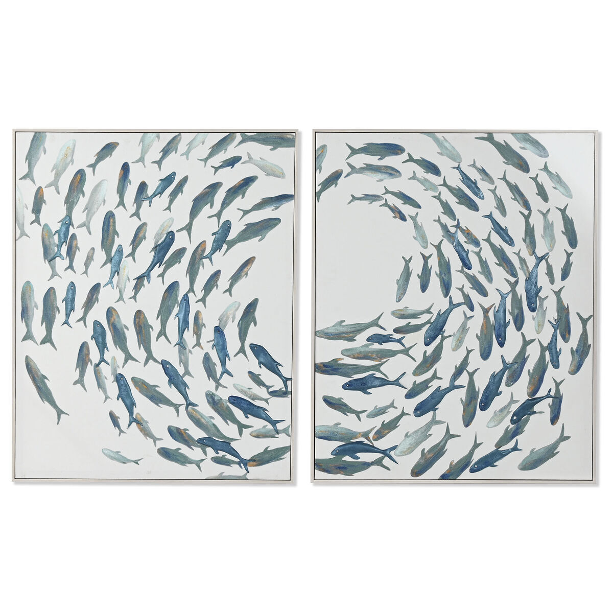 Cadre Home ESPRIT Bleu Crème Spirales 82,5 x 4 x 102,5 cm (2 Unités)
