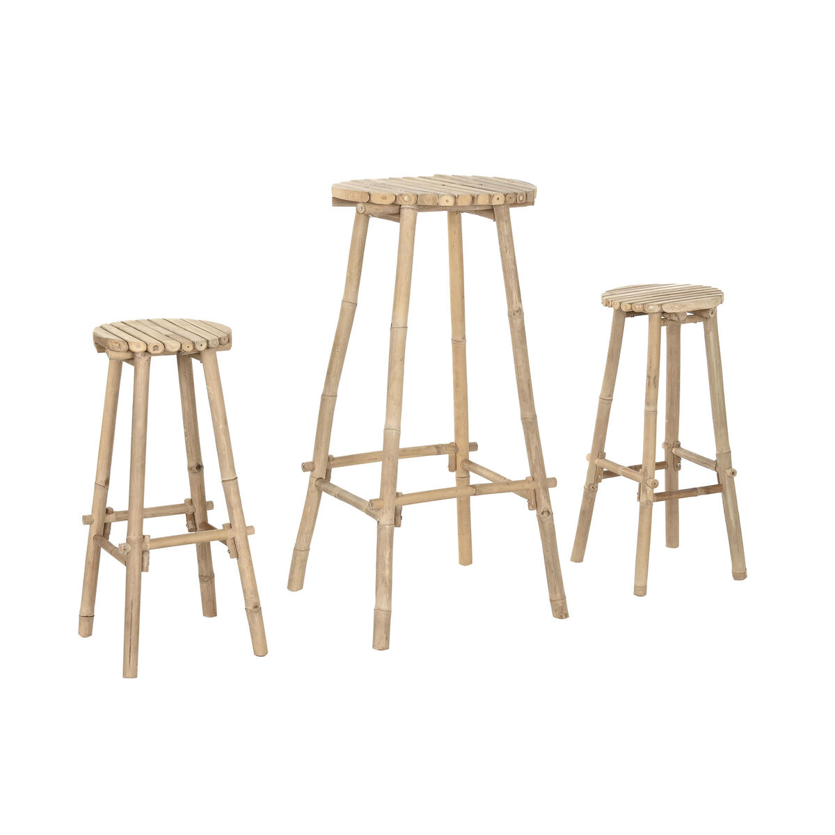Σετ Τραπέζι με 2 Καρέκλες Home ESPRIT Bamboo 50 x 50 x 105 cm