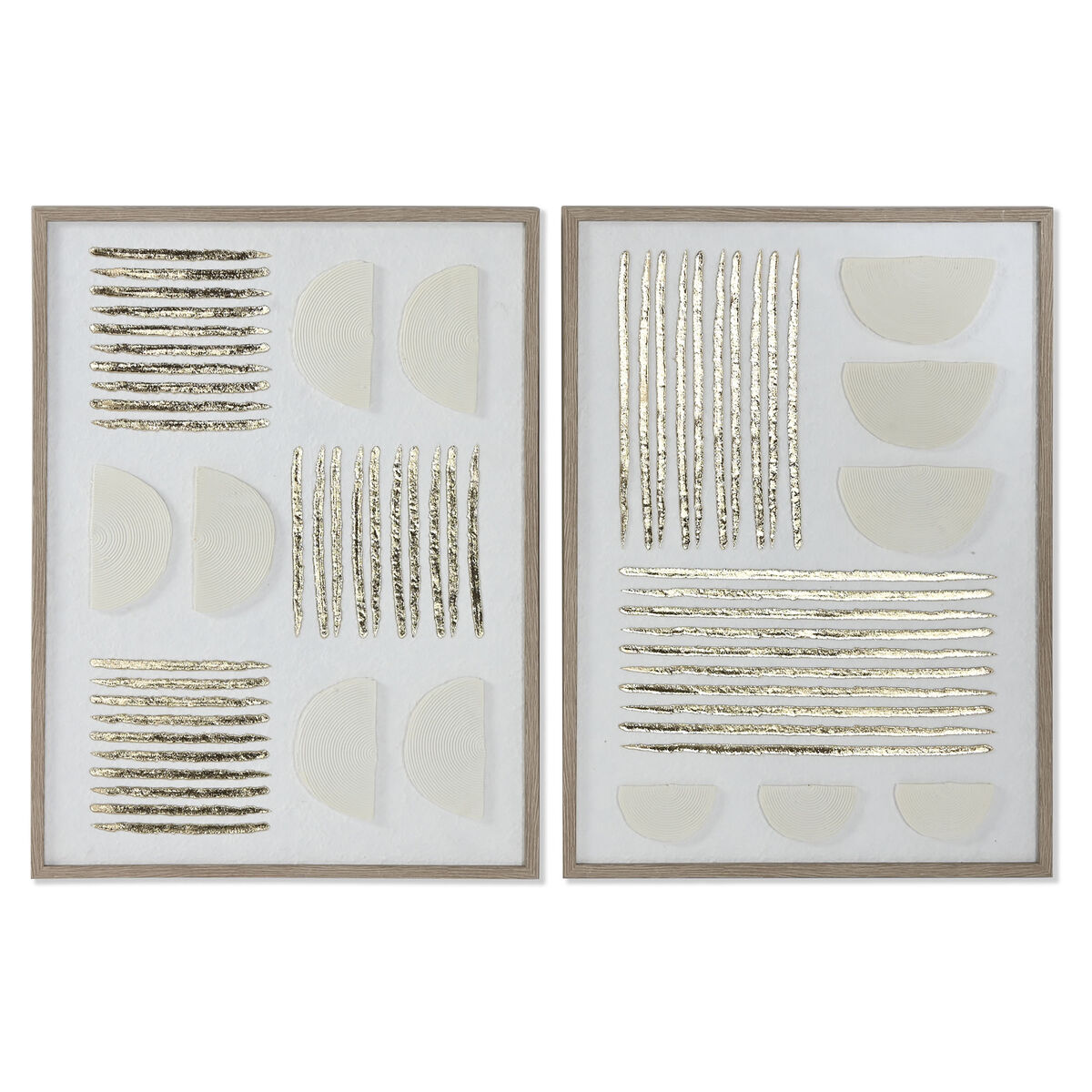 Schilderij Home ESPRIT Wit Gouden Modern Stads 45 x 2,2 x 60 cm (2 Stuks)