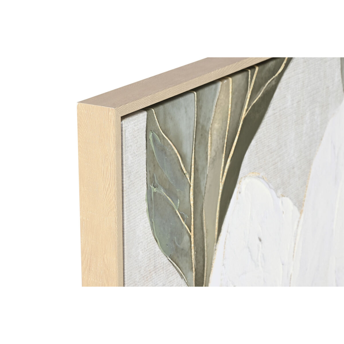 Image secondaire de Cadre Home ESPRIT Blanc Vert Fleur Shabby Chic (2 Unités)