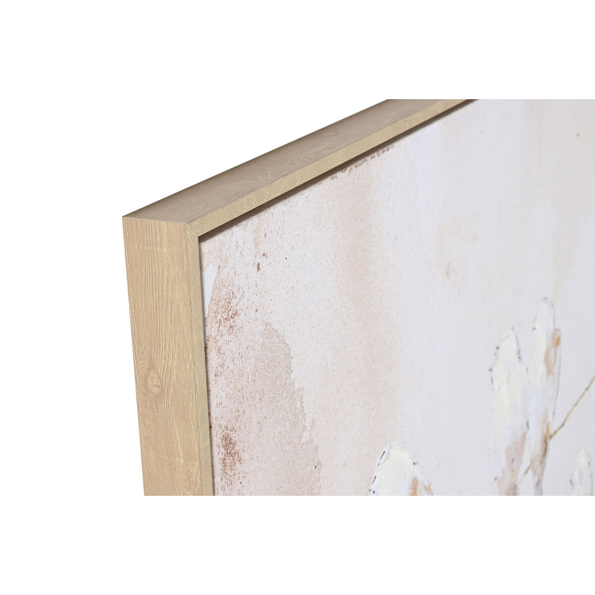 Image secondaire de Cadre Home ESPRIT Blanc Beige Gris Doré Oiseaux Scandinave 103 x 4,5 x 143 cm (2 Unités)