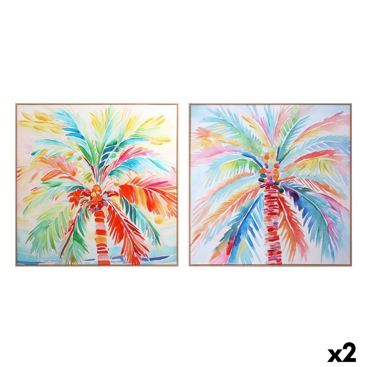 Canvas Home ESPRIT polyestyreen Canvas 80 x 3,5 x 80 cm