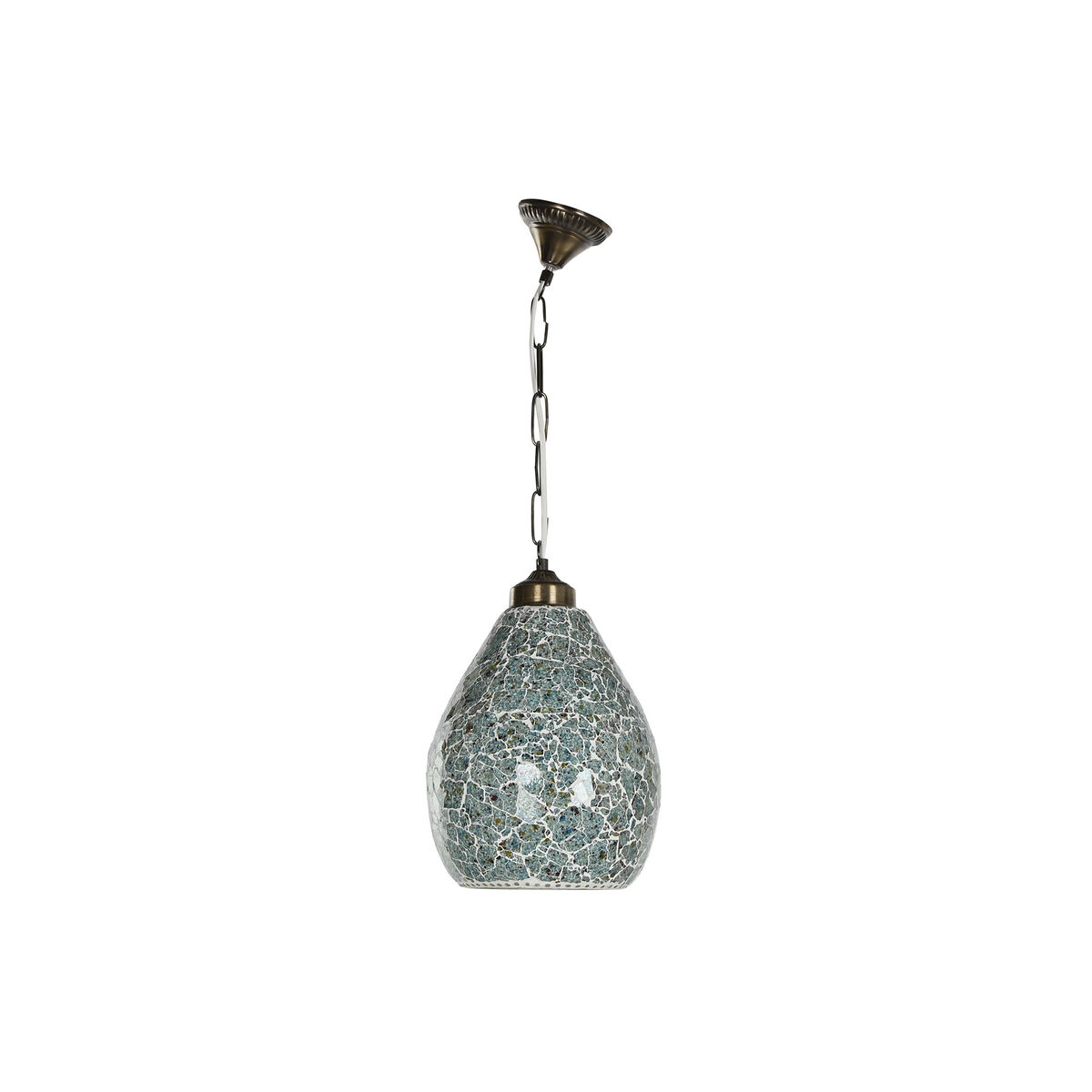 Image secondaire de Suspension Home ESPRIT Vert Bleu ciel Métal Verre 25 W 23 x 23 x 66 cm (2 Unités)