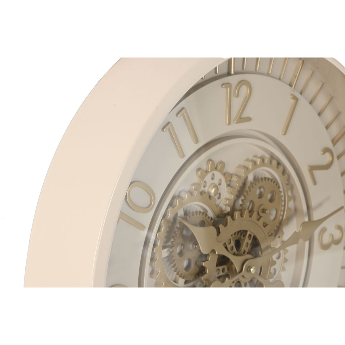 Muurklok Home ESPRIT Beige Gouden Kristal Ijzer 46 x 8,5 x 46 cm