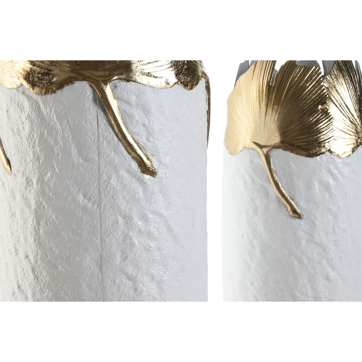 Image secondaire de Ensemble de 3 Vases Home ESPRIT Blanc Doré Métal 21 x 21 x 55 cm (3 Pièces)