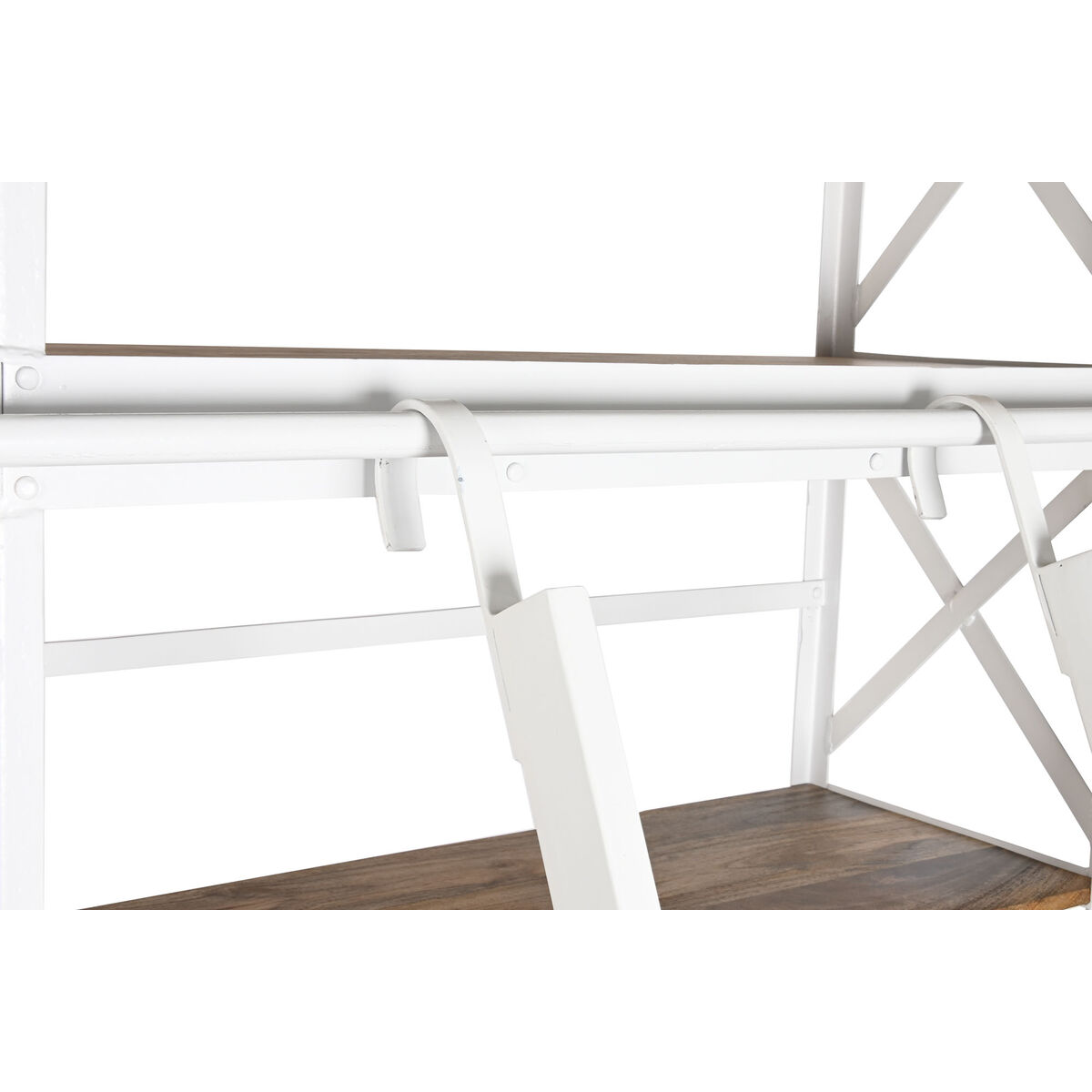 Planken Home ESPRIT Wit Natuurlijk Metaal Mangohout 180 x 35 x 220 cm