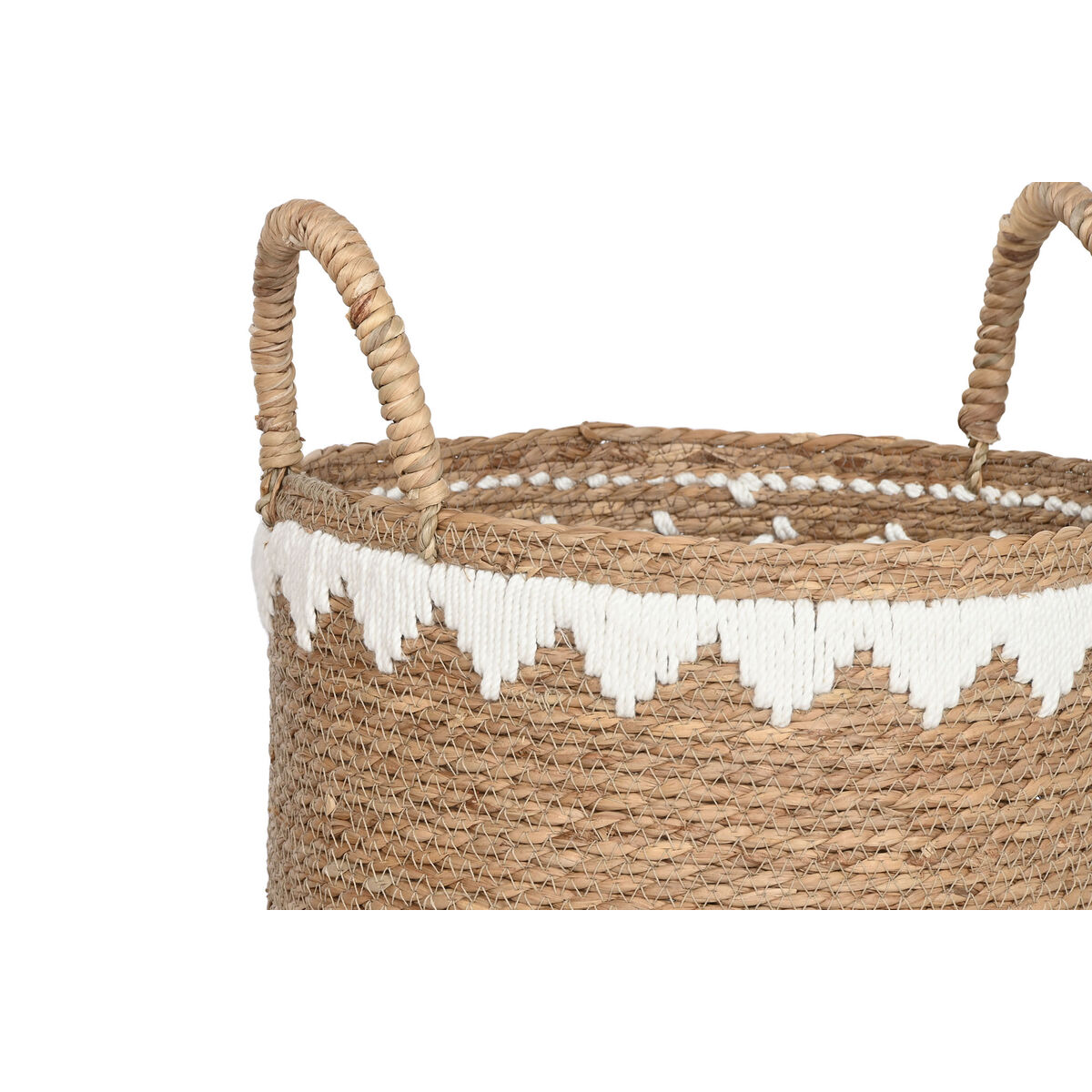 Basket spelset Home ESPRIT Wit Natuurlijk Zeegras (3 Onderdelen)