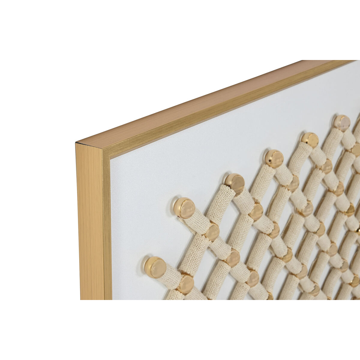 Image secondaire de Cadre Home ESPRIT Blanc Doré Naturel Abstrait Moderne 100 x 3,5 x 100 cm (2 Unités)