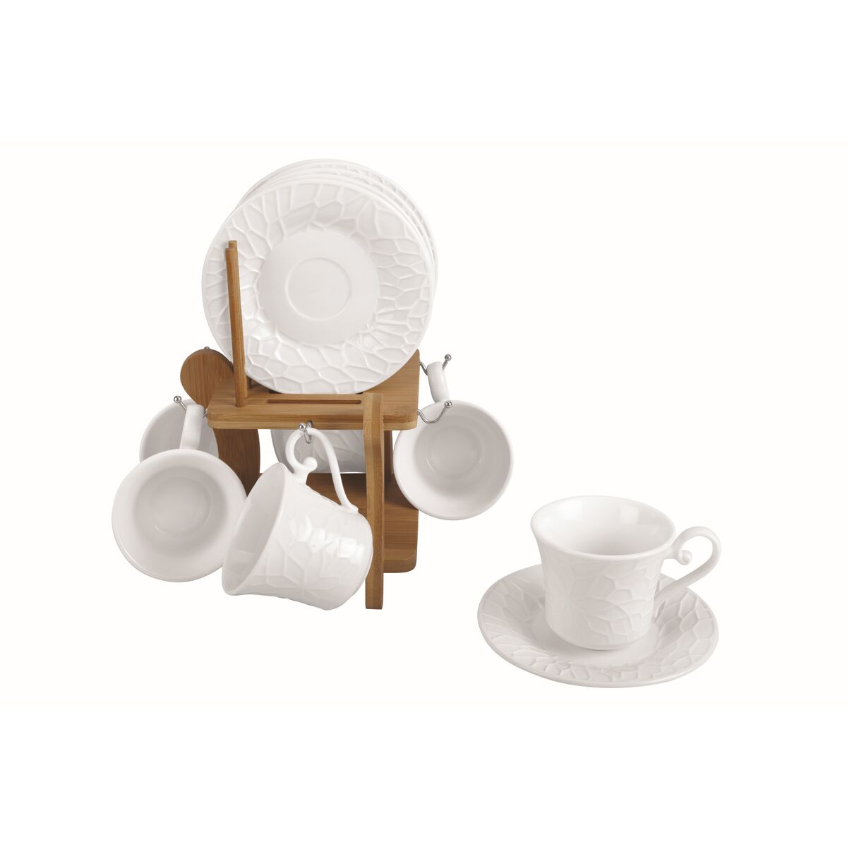 Ensemble de tasses à café Home ESPRIT Blanc Bambou Porcelaine 90 ml