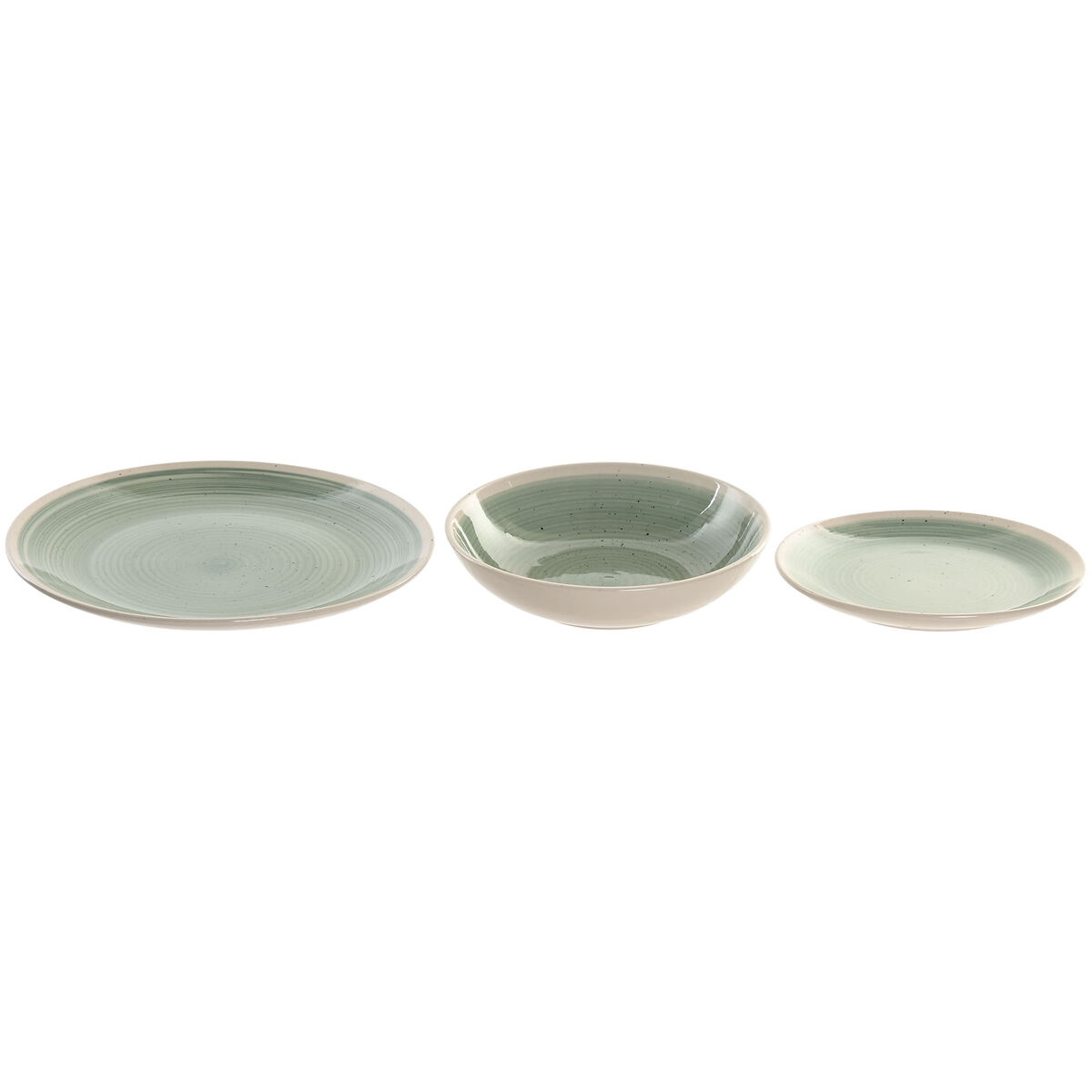 Image secondaire de Assiettes Home ESPRIT Blanc Vert Grès 18 Pièces