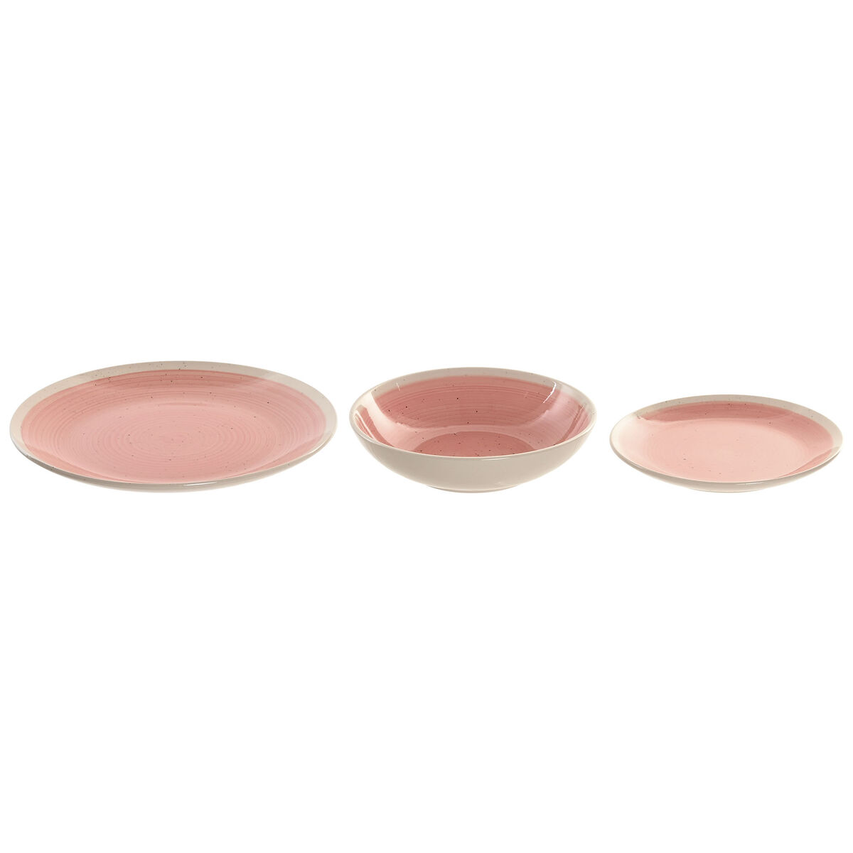 Image secondaire de Assiettes Home ESPRIT Blanc Rose Grès 18 Pièces