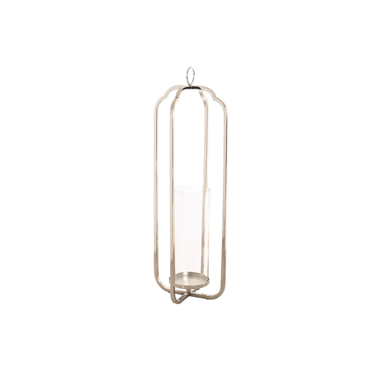 Bougeoir Home ESPRIT Argenté Verre Acier 21 x 21 x 62 cm
