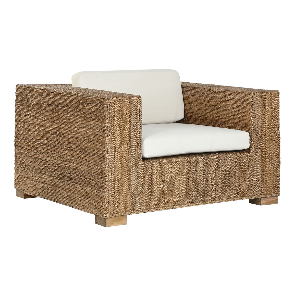 Κήπος πολυθρόνα Home ESPRIT Λευκό Φυσικό 117 x 92 x 65 cm