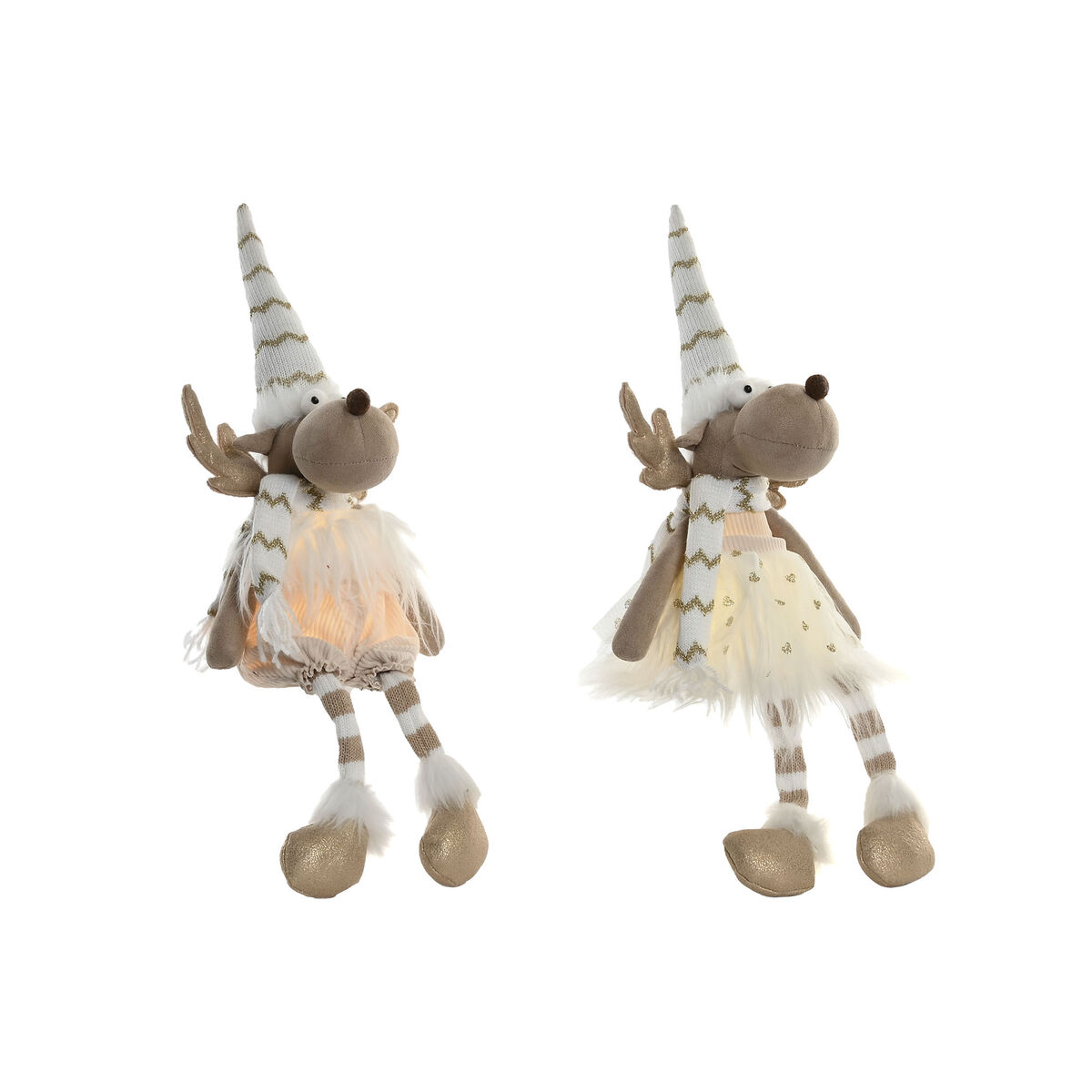 Décorations de Noël Home ESPRIT Blanc Renne 14 X 13 X 55 CM (2 Unités)