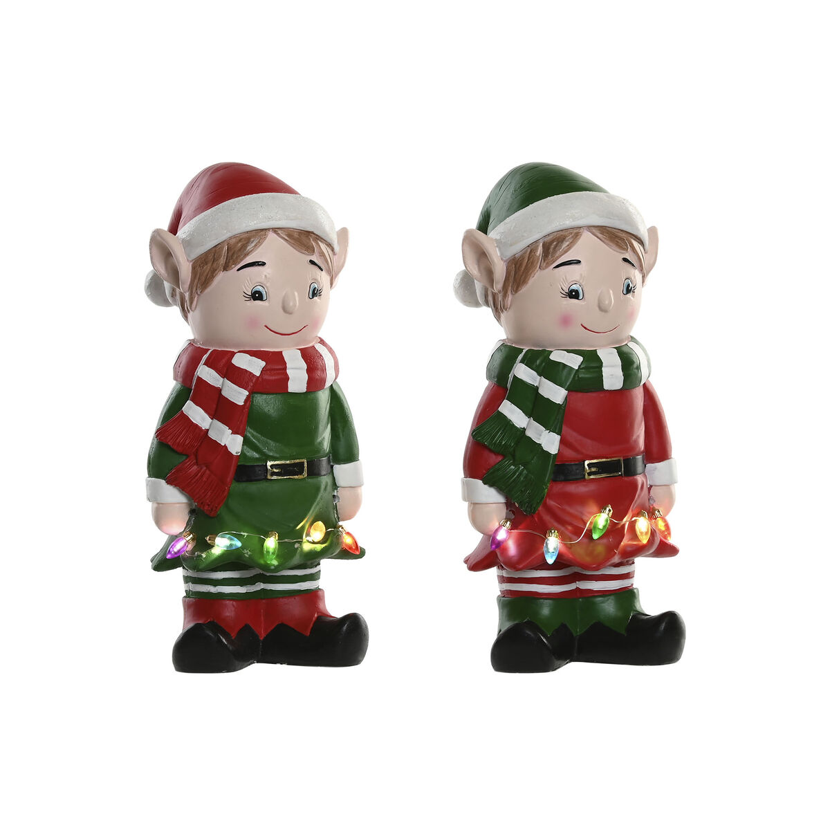 Décorations de Noël Home ESPRIT Multicouleur Elfe 15 X 13 X 32 cm (2 Unités)