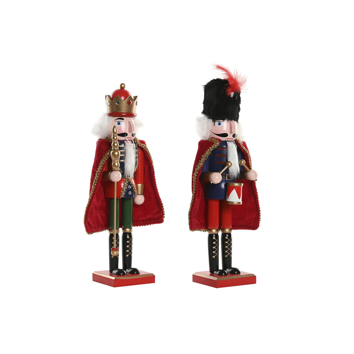 Décorations de Noël Home ESPRIT Multicouleur Casse-Noisette 20 x 20 x 38 cm (2 Unités)