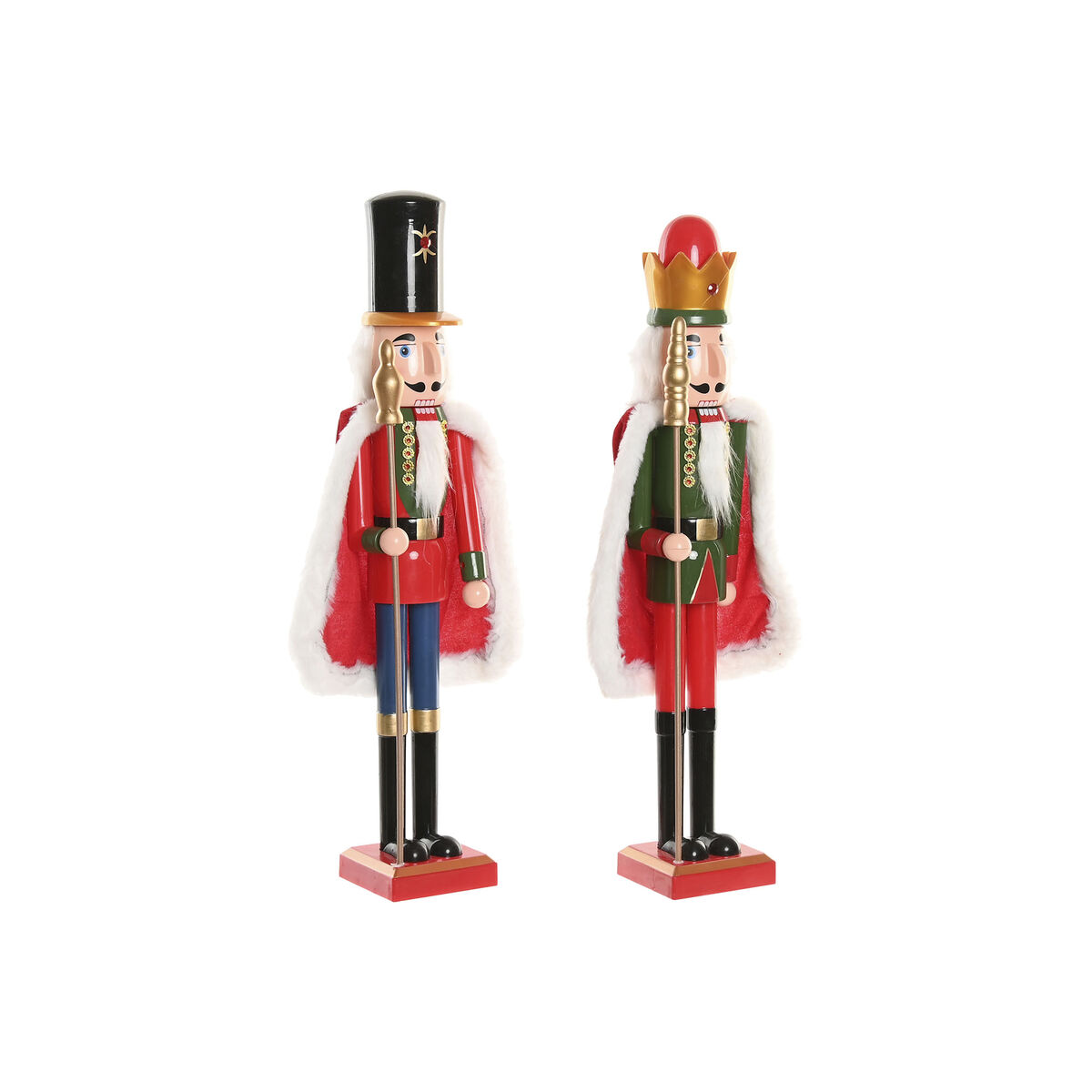 Décorations de Noël Home ESPRIT Multicouleur Casse-Noisette 20 x 13 x 55 cm (2 Unités)