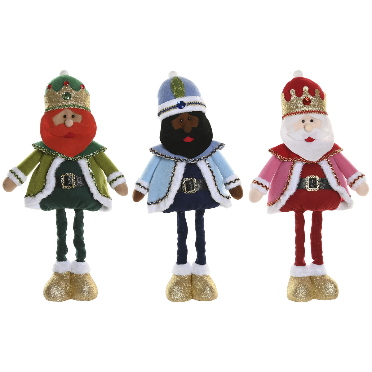 Décorations de Noël Home ESPRIT Multicouleur Rois Mages 30 X 15 X 66 CM (3 Unités)