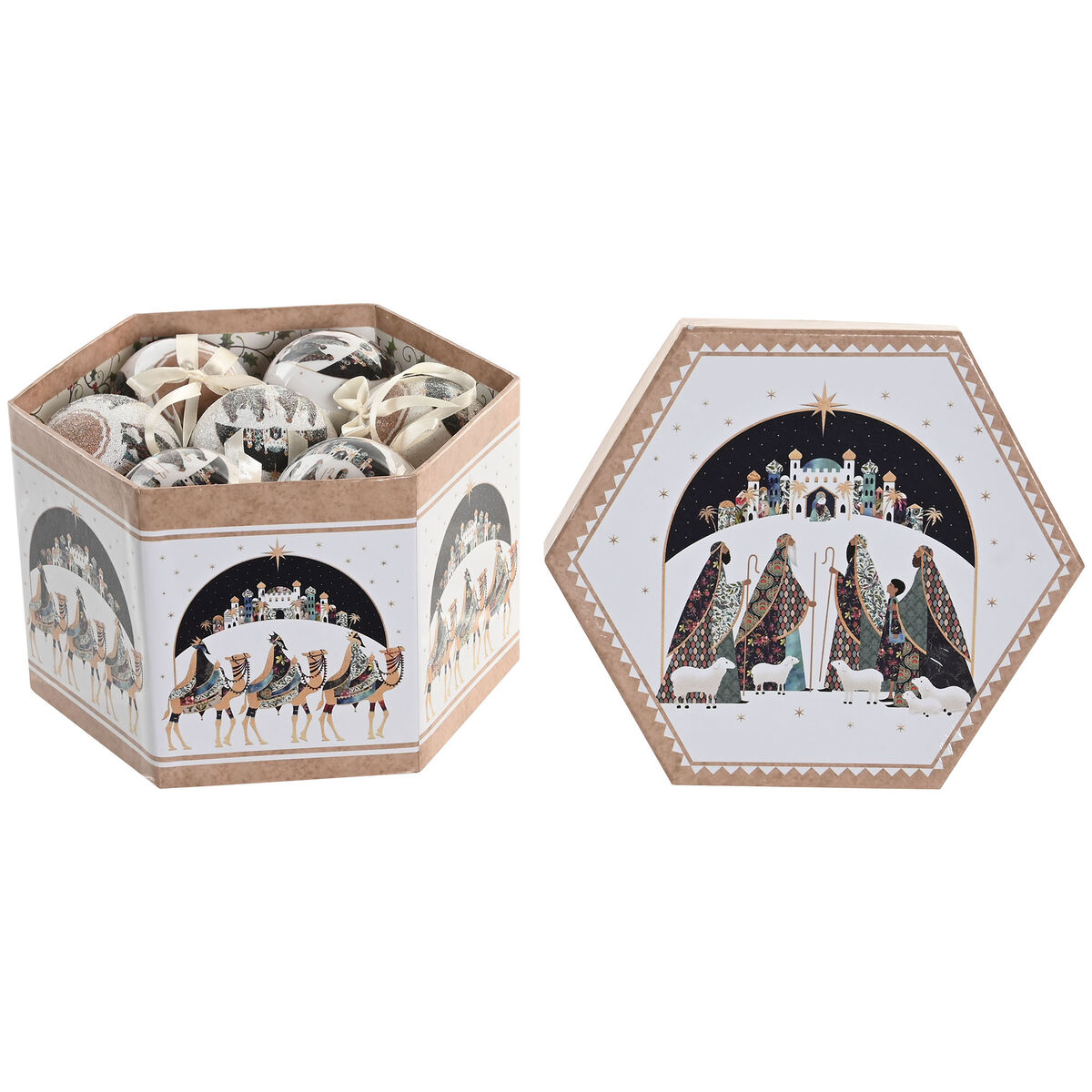 Boule de Noël Home ESPRIT Multicouleur PVC (14 Pièces)