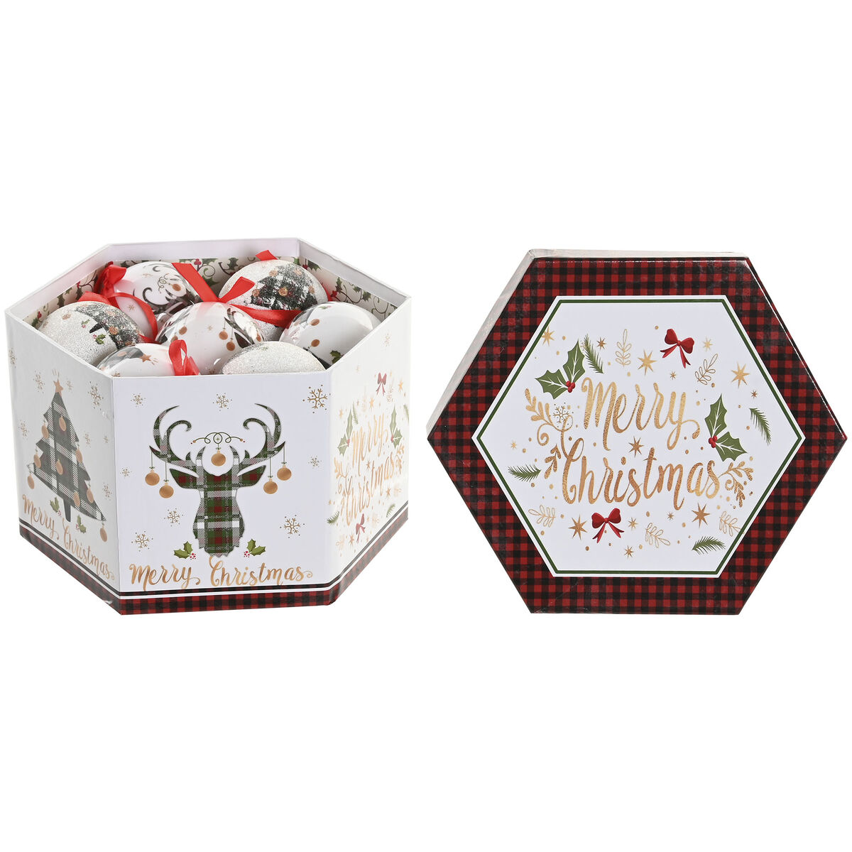 Boule de Noël Home ESPRIT Multicouleur PVC (14 Pièces)