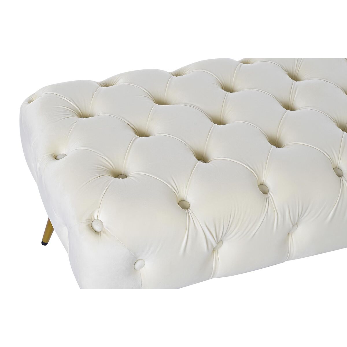 Image secondaire de Banquette Home ESPRIT Crème Doré Polyester Métal 103 x 46 x 42 cm