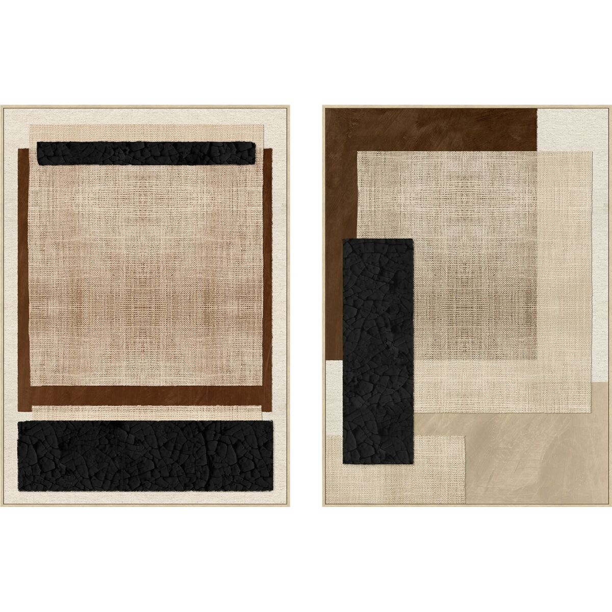 Cadre Home ESPRIT Marron Noir Moderne Urbaine 103 x 4,5 x 143 cm (2 Unités)