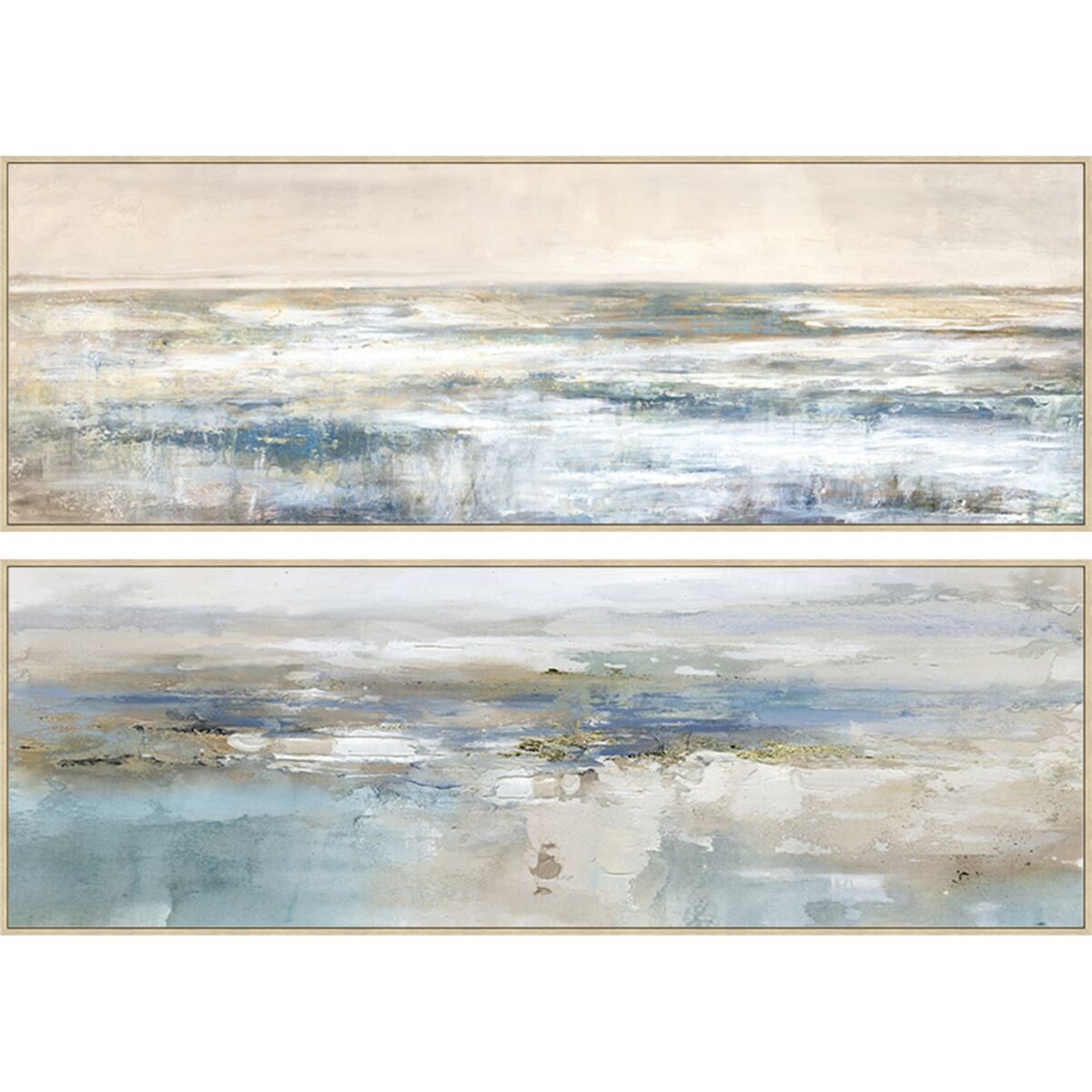 Cadre Home ESPRIT Bleu Blanc Abstrait Moderne 153 x 4,3 x 53 cm (2 Unités)