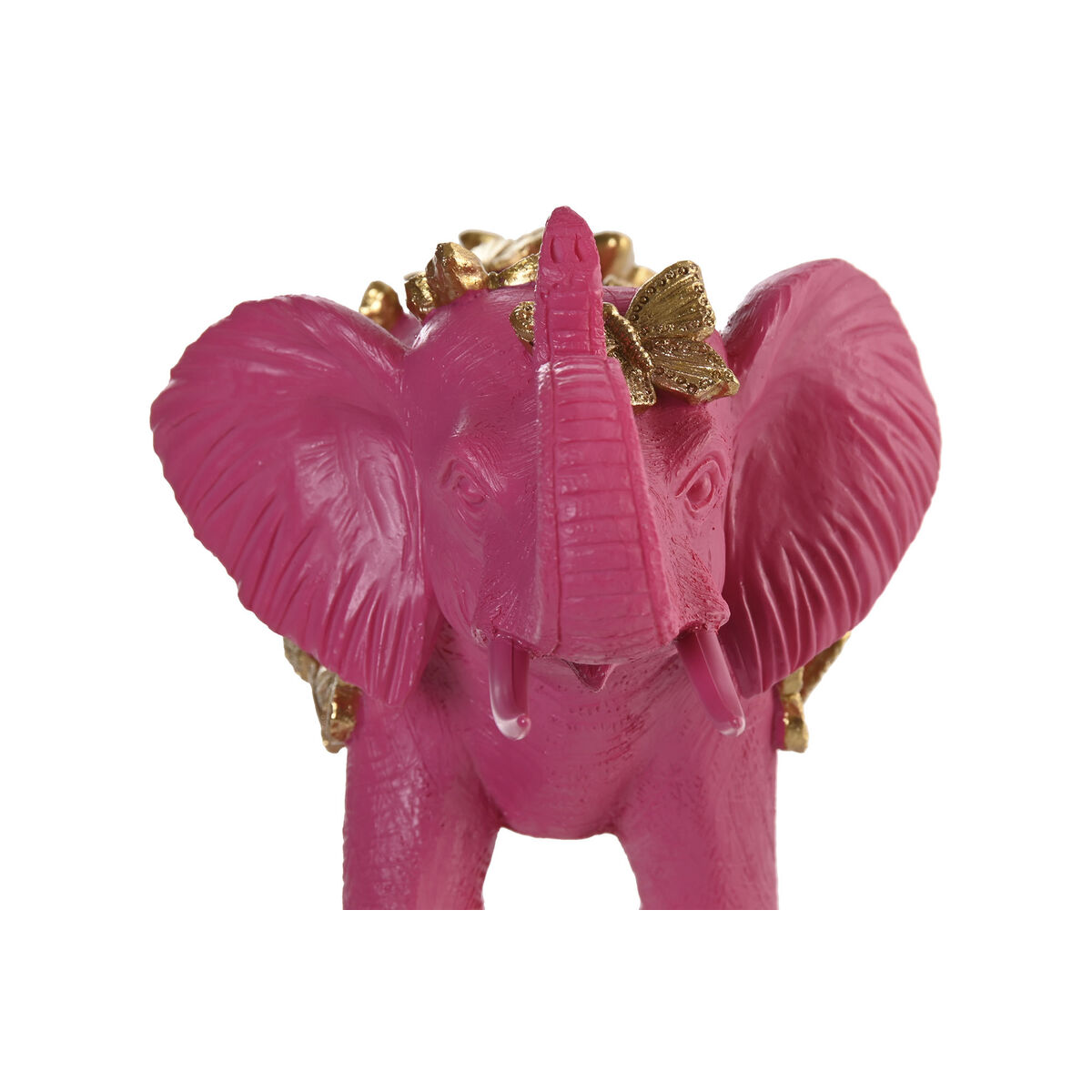 Image secondaire de Figurine Décorative Home ESPRIT Doré Fuchsia Eléphant 26 x 13,5 x 19 cm