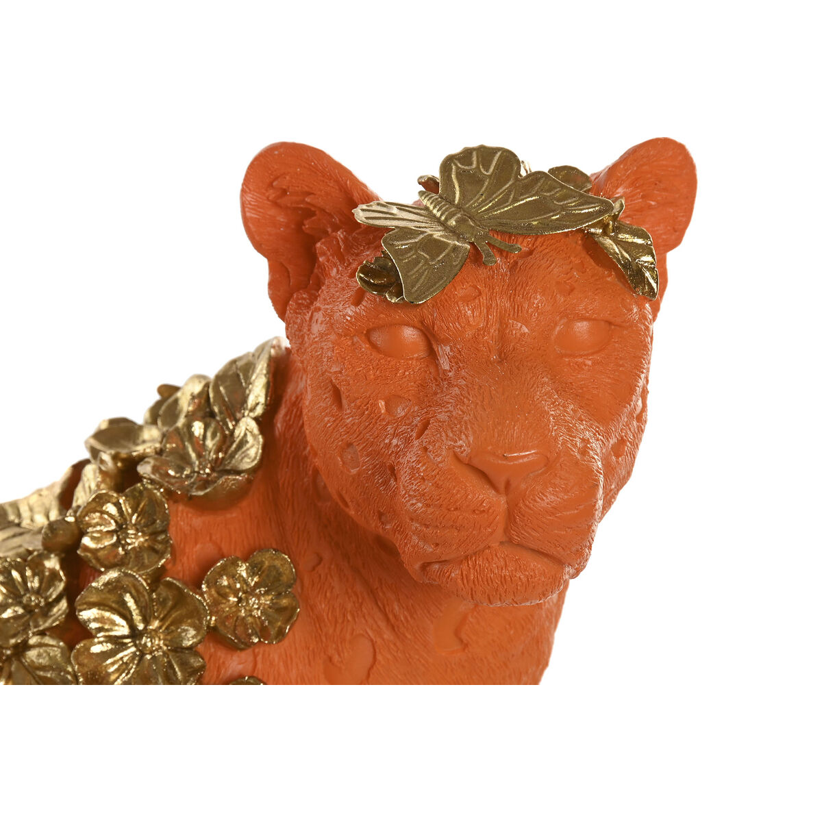 Image secondaire de Figurine Décorative Home ESPRIT Orange Doré Léopard 60 x 21,5 x 43 cm