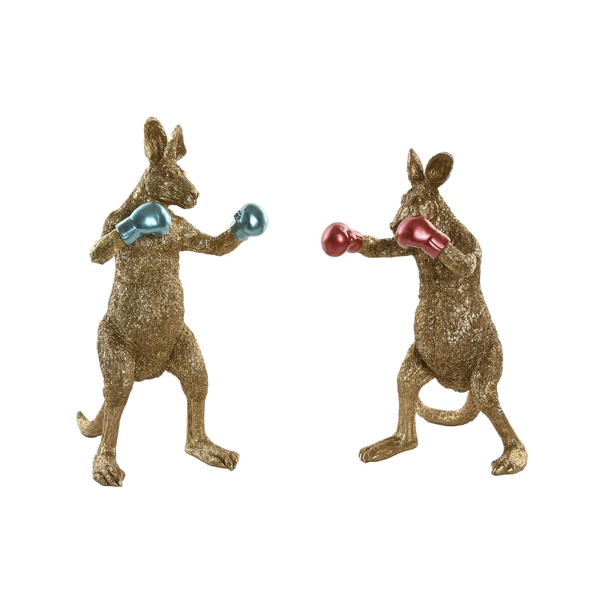 Figurine Décorative Home ESPRIT Bleu Rouge Doré Kangourou 23 x 25 x 40,5 cm (2 Unités)