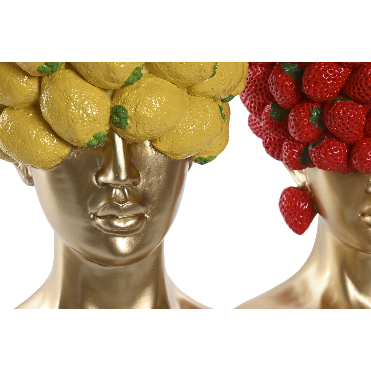 Image secondaire de Vase Home ESPRIT Jaune Rouge Résine Doré Moderne Fruits 28 x 17 x 35 cm (2 Unités)