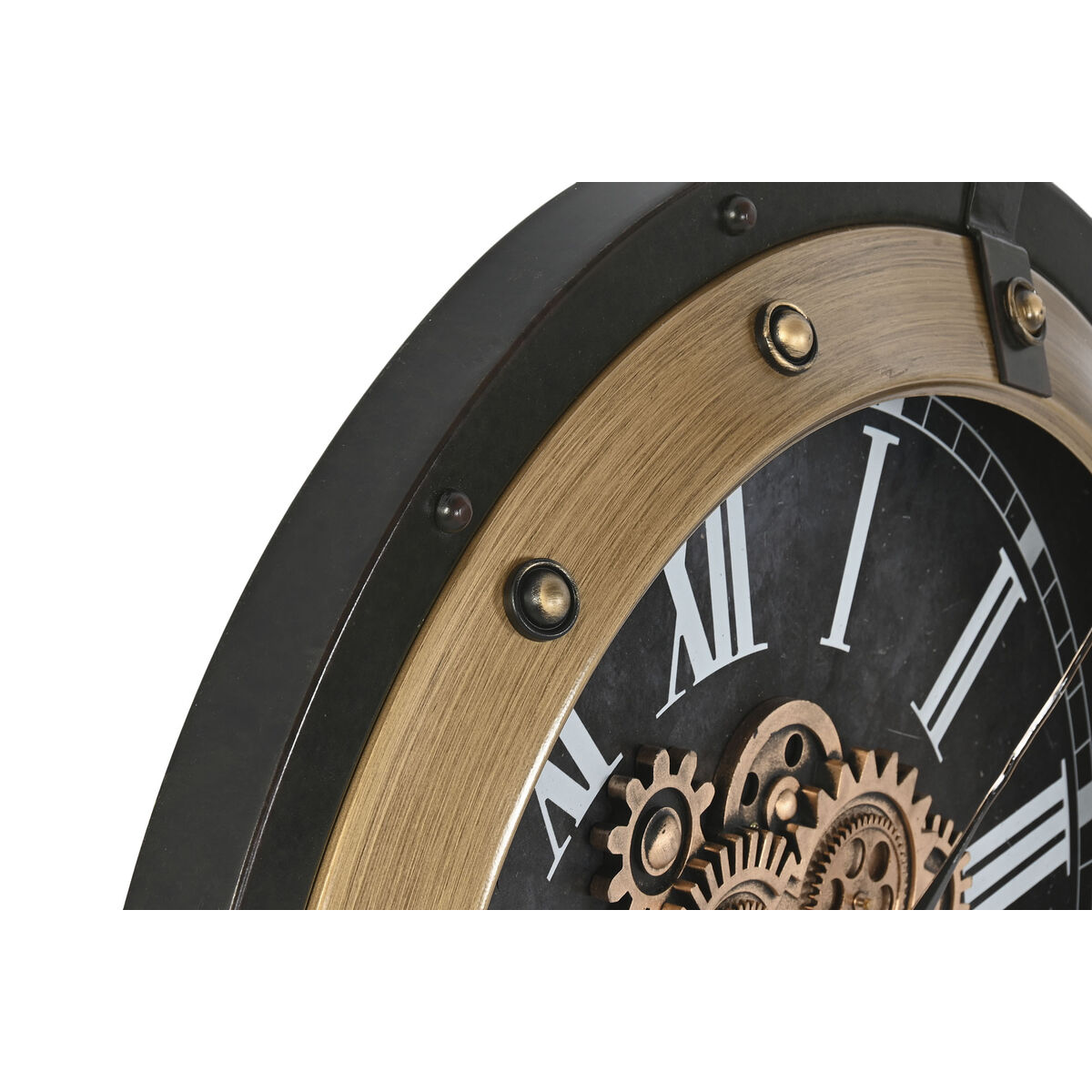 Image secondaire de Horloge Murale Home ESPRIT Noir Doré Fer 80 X 8,5 X 80 cm