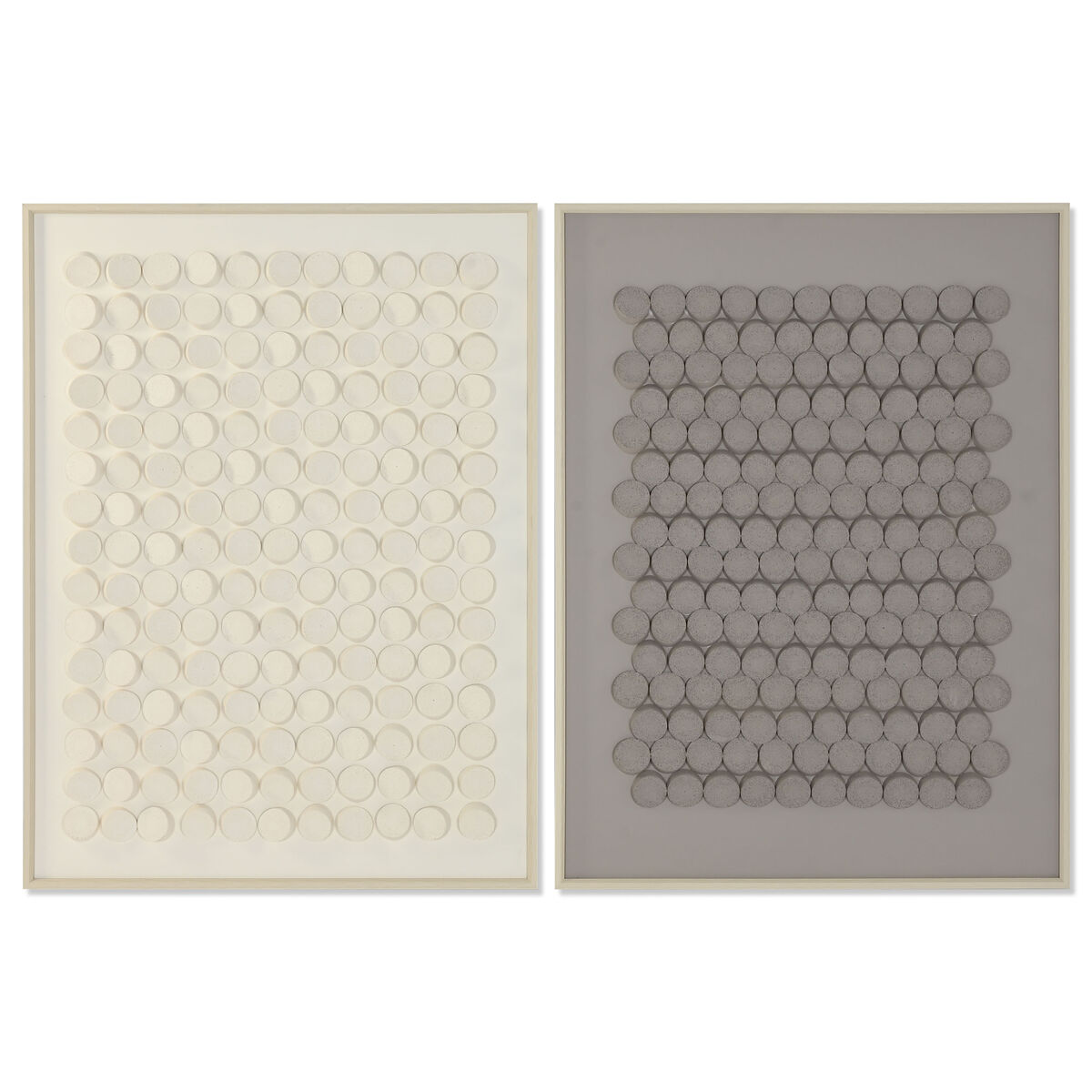 Cadre Home ESPRIT Beige Gris Abstrait Moderne 90 x 3,5 x 120 cm (2 Unités)