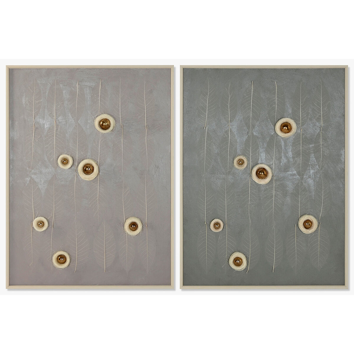 Cadre Home ESPRIT Vert Beige Moderne 90 x 3,5 x 120 cm (2 Unités)