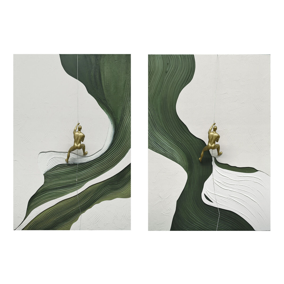 Cadre Home ESPRIT Vert Beige Homme Moderne 80 x 3,5 x 120 cm (2 Unités)